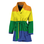 LGBT Pride Rainbow Striped Print Women's Bathrobe