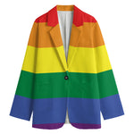 LGBT Pride Rainbow Striped Print Women's Blazer