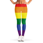 LGBT Pride Rainbow Striped Print Women's Leggings
