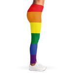 LGBT Pride Rainbow Striped Print Women's Leggings