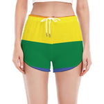 LGBT Pride Rainbow Striped Print Women's Split Running Shorts