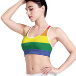 LGBT Pride Rainbow Striped Print Women's Sports Bra