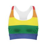 LGBT Pride Rainbow Striped Print Women's Sports Bra