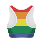 LGBT Pride Rainbow Striped Print Women's Sports Bra