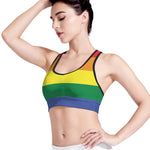 LGBT Pride Rainbow Striped Print Women's Sports Bra