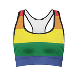 LGBT Pride Rainbow Striped Print Women's Sports Bra