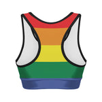 LGBT Pride Rainbow Striped Print Women's Sports Bra