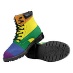 LGBT Pride Rainbow Striped Print Work Boots