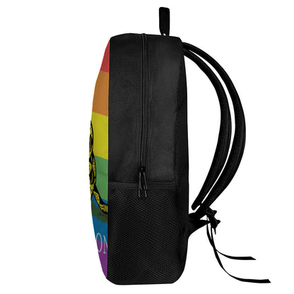 LGBT Rainbow Gadsden Flag Print 17 Inch Backpack