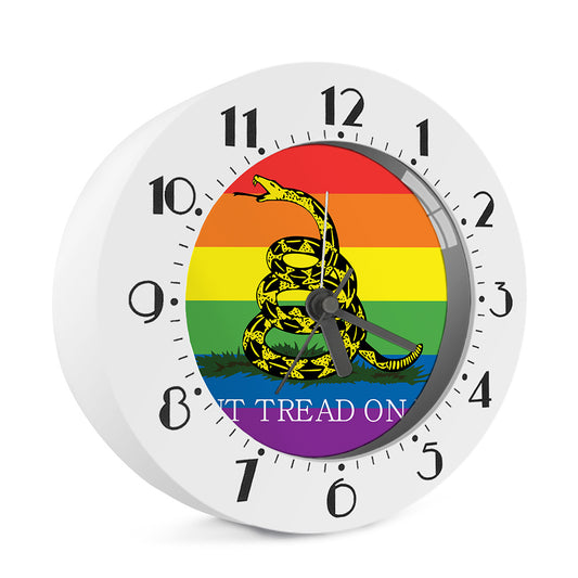 LGBT Rainbow Gadsden Flag Print Alarm Clock