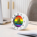 LGBT Rainbow Gadsden Flag Print Alarm Clock