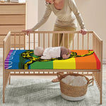 LGBT Rainbow Gadsden Flag Print Baby Crib Sheet