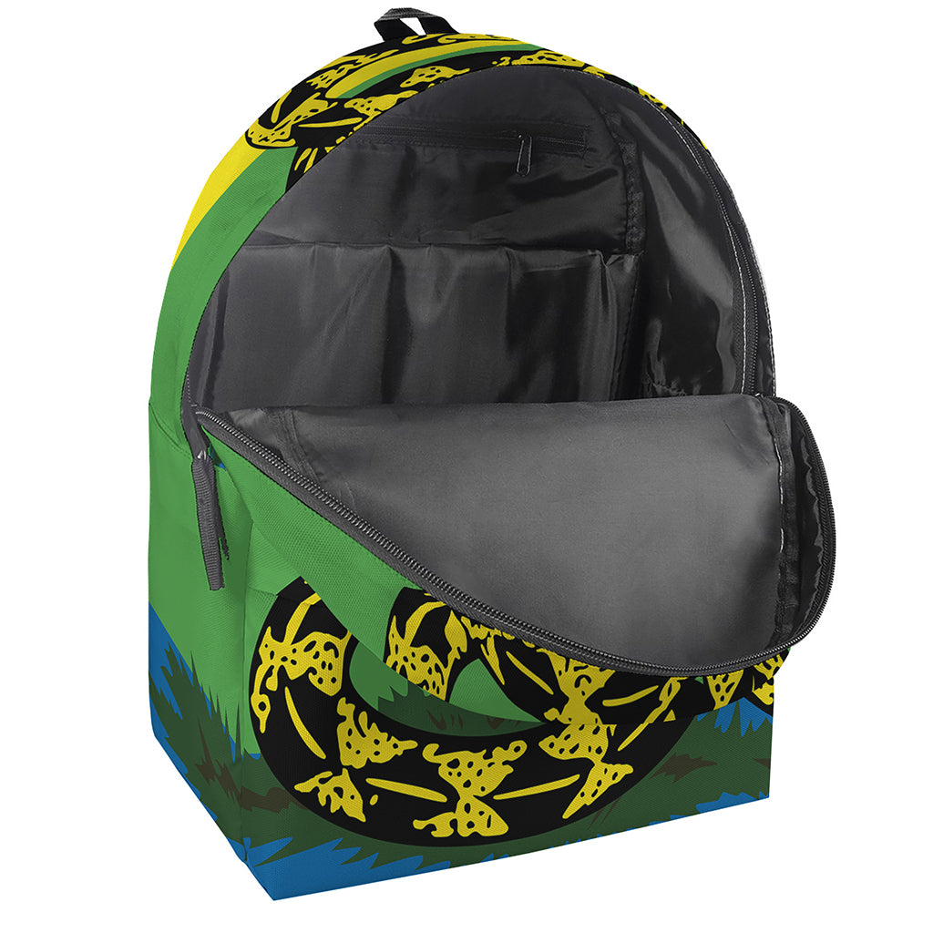 LGBT Rainbow Gadsden Flag Print Backpack
