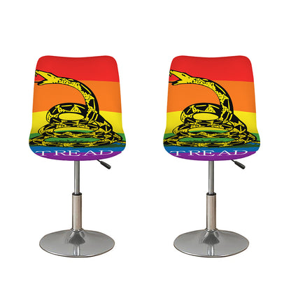 LGBT Rainbow Gadsden Flag Print Bar Stool Covers