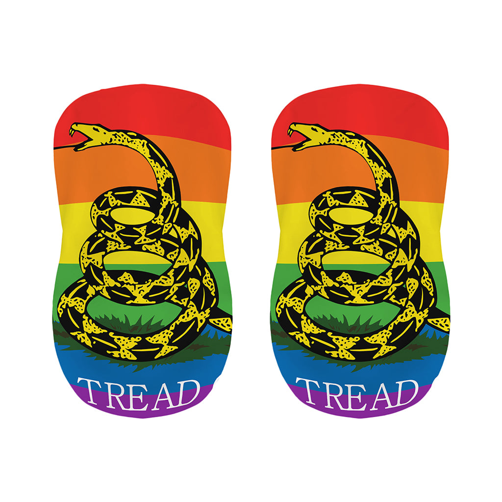 LGBT Rainbow Gadsden Flag Print Bar Stool Covers