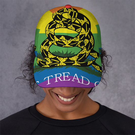 LGBT Rainbow Gadsden Flag Print Baseball Cap