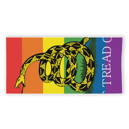LGBT Rainbow Gadsden Flag Print Beach Towel