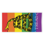 LGBT Rainbow Gadsden Flag Print Beach Towel