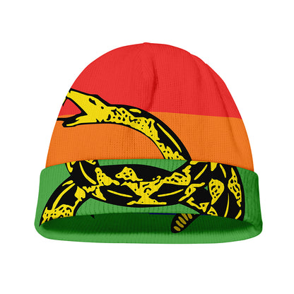 LGBT Rainbow Gadsden Flag Print Beanie