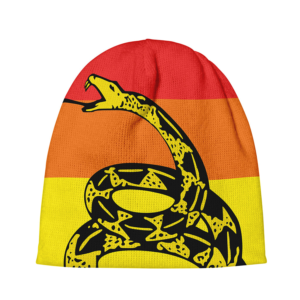 LGBT Rainbow Gadsden Flag Print Beanie