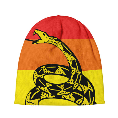 LGBT Rainbow Gadsden Flag Print Beanie