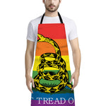 LGBT Rainbow Gadsden Flag Print Bib Apron With Pocket