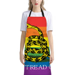 LGBT Rainbow Gadsden Flag Print Bib Apron With Pocket