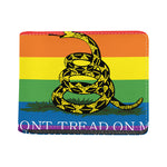 LGBT Rainbow Gadsden Flag Print Bifold Wallet