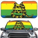 LGBT Rainbow Gadsden Flag Print Car Windshield Sun Shade