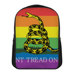 LGBT Rainbow Gadsden Flag Print Casual Backpack