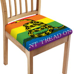 LGBT Rainbow Gadsden Flag Print Chair Cushion Cover