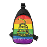 LGBT Rainbow Gadsden Flag Print Chest Bag