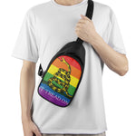 LGBT Rainbow Gadsden Flag Print Chest Bag