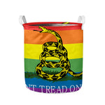 LGBT Rainbow Gadsden Flag Print Collapsible Laundry Basket