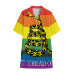 LGBT Rainbow Gadsden Flag Print Cotton Hawaiian Shirt