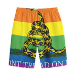 LGBT Rainbow Gadsden Flag Print Cotton Shorts