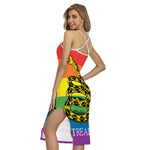 LGBT Rainbow Gadsden Flag Print Cross Back Cami Dress