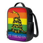 LGBT Rainbow Gadsden Flag Print Crossbody Lunch Bag