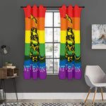 LGBT Rainbow Gadsden Flag Print Curtain