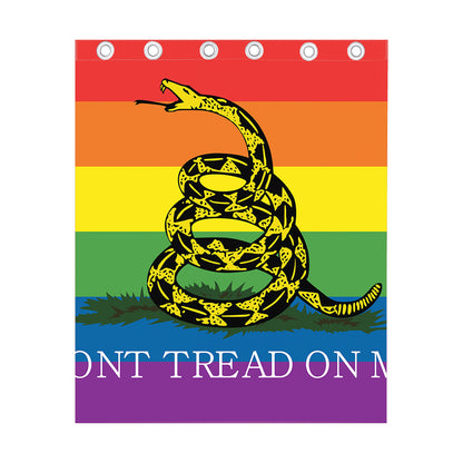 LGBT Rainbow Gadsden Flag Print Curtain