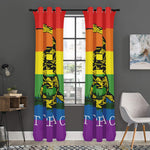 LGBT Rainbow Gadsden Flag Print Curtain