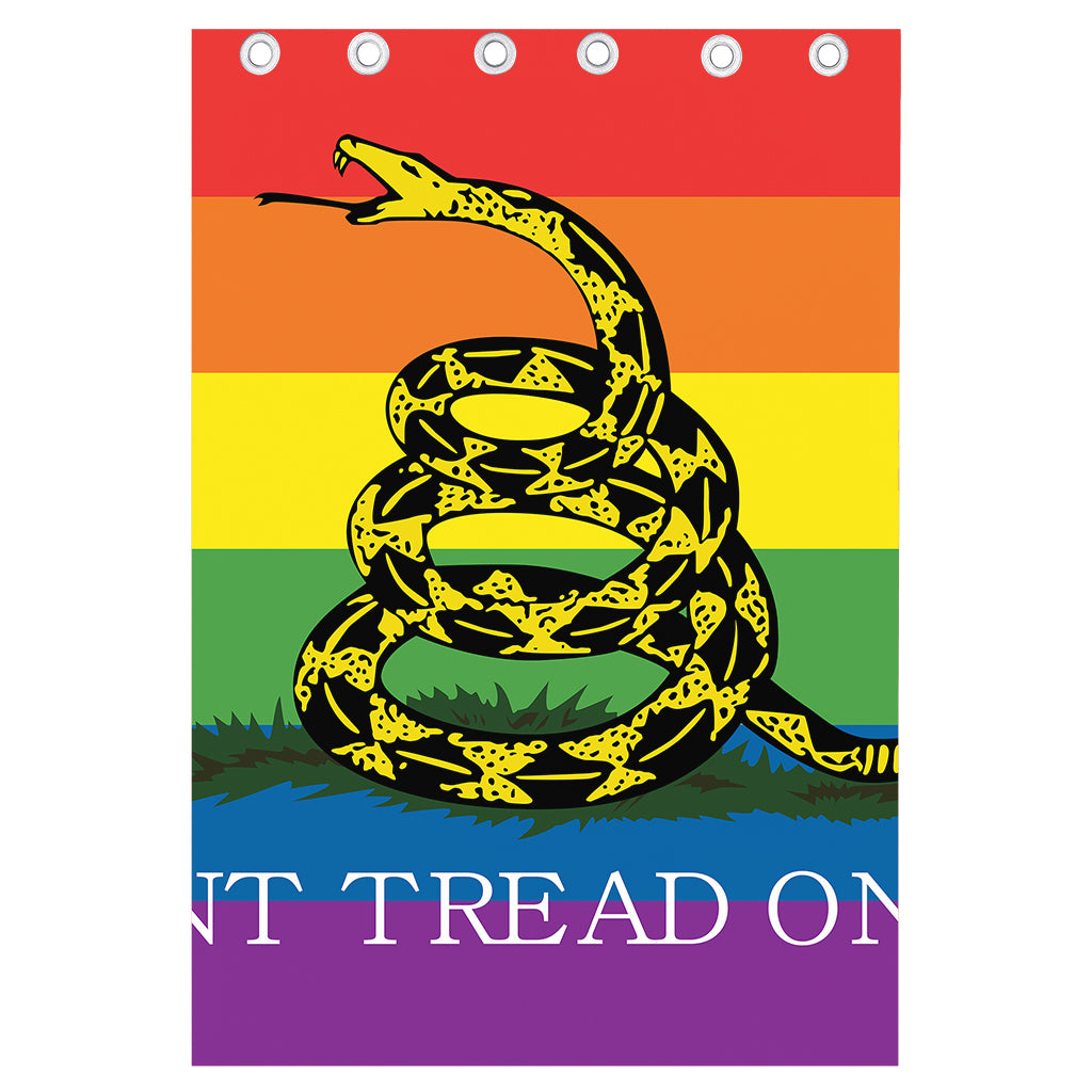 LGBT Rainbow Gadsden Flag Print Curtain