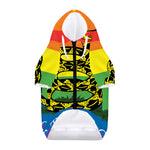 LGBT Rainbow Gadsden Flag Print Dog Zip Up Hoodie