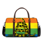 LGBT Rainbow Gadsden Flag Print Duffle Bag