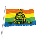 LGBT Rainbow Gadsden Flag Print Flag