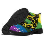 LGBT Rainbow Gadsden Flag Print Flat Ankle Boots