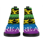 LGBT Rainbow Gadsden Flag Print Flat Ankle Boots