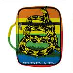 LGBT Rainbow Gadsden Flag Print Front Pocket Bible Bag
