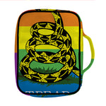 LGBT Rainbow Gadsden Flag Print Front Pocket Bible Bag