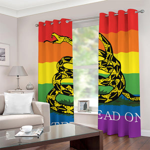 LGBT Rainbow Gadsden Flag Print Grommet Curtains